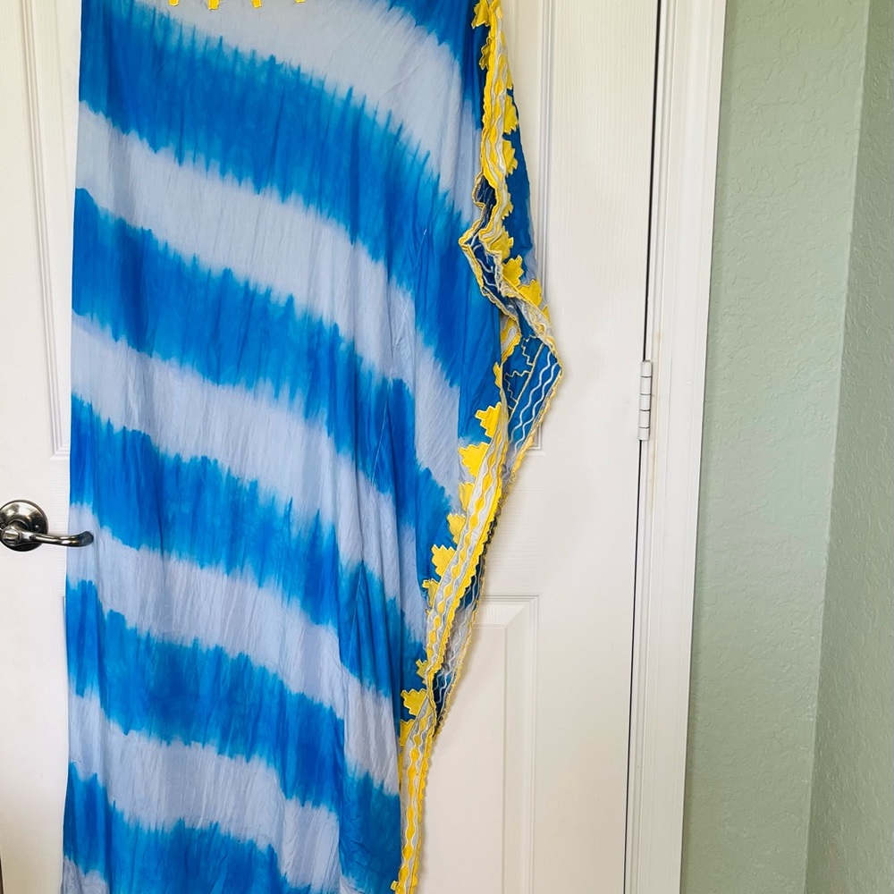 Sir Alistair Rai Blue and Yellow Asymmetrical Dress